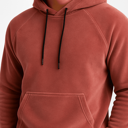 Komplet męski welurowy różowy bluza z kapturem i spodnie joggery - DANNY