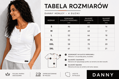 Koszulka henley damska biala Danny tabela