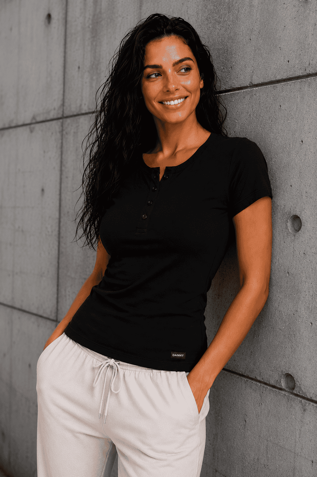 koszulka damska henley czarna streetdanny