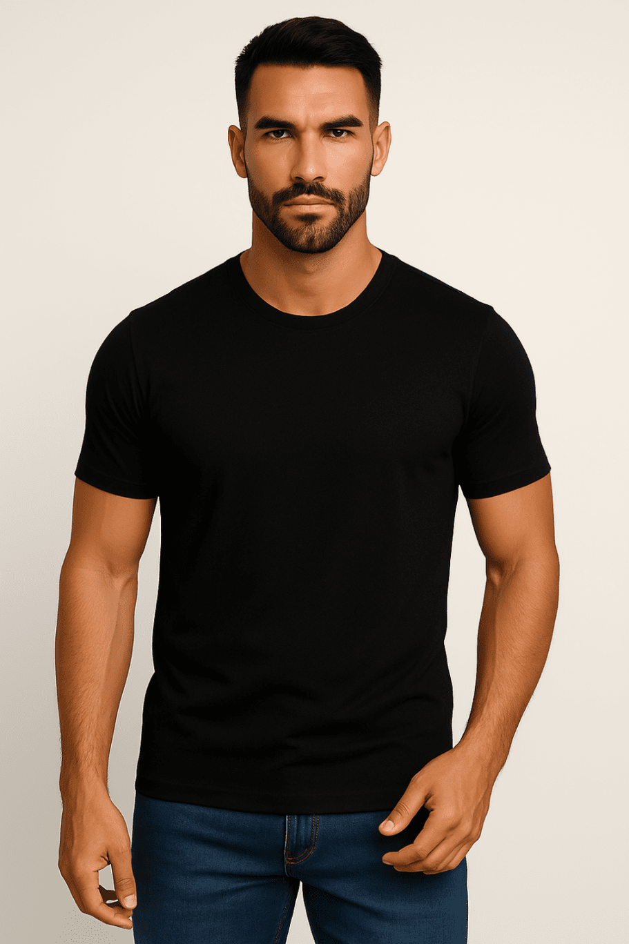 Koszulka męska Bawełniana Czarna - DANNY