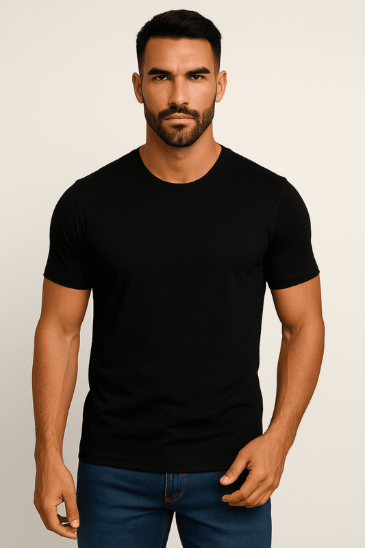 Koszulka męska Bawełniana Czarna - DANNY