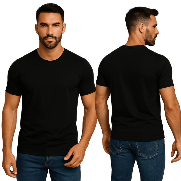 Koszulka męska Bawełniana Czarna - DANNY