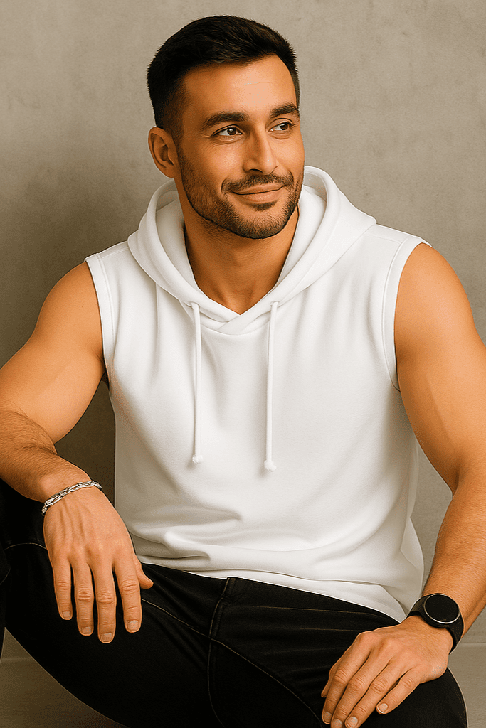 Koszulka męska bez rękawów Urban Flex Biała W5506 - DANNY