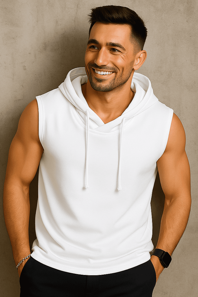 Koszulka męska bez rękawów Urban Flex Biała W5506 - DANNY