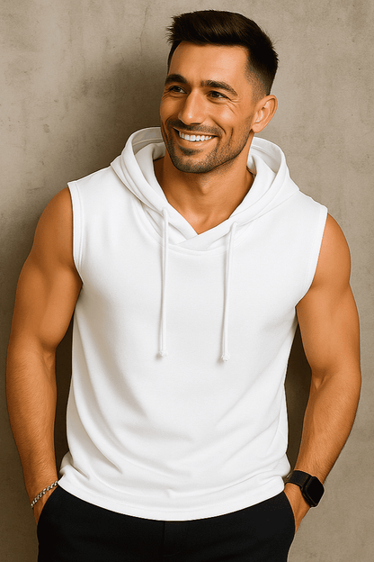 Koszulka męska bez rękawów Urban Flex Biała W5506 - DANNY