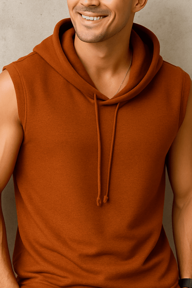 Koszulka męska bez rękawów Urban Flex brązowa W5506 - DANNY