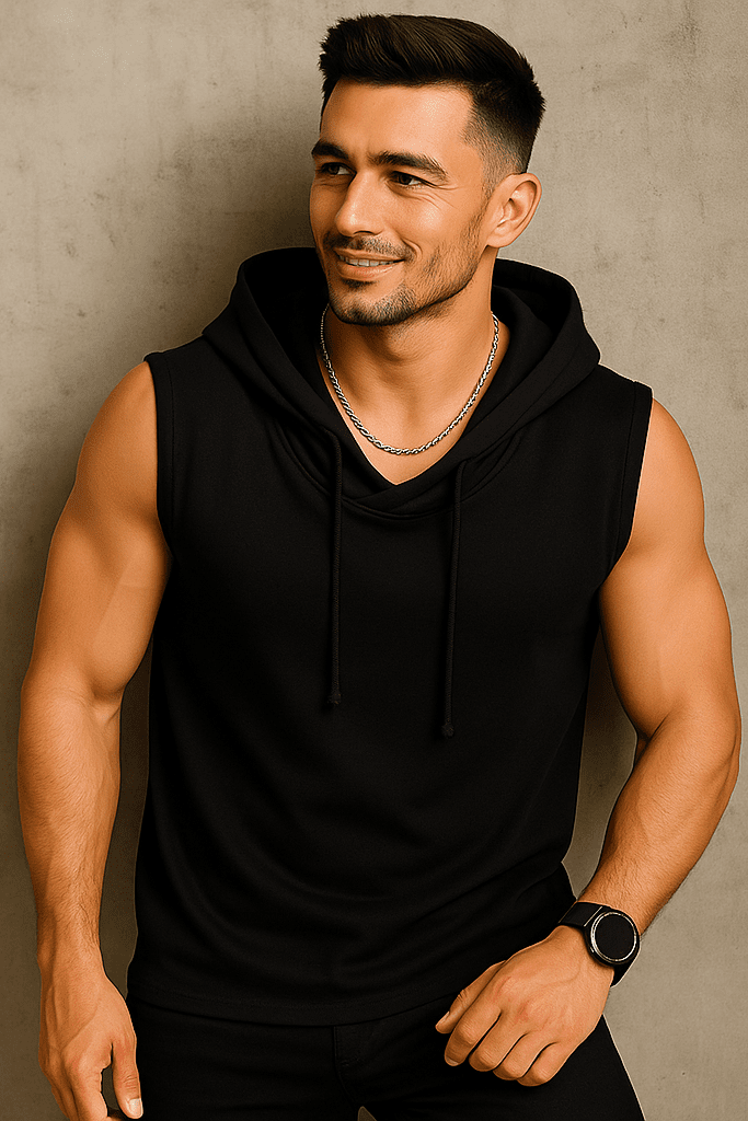 Koszulka męska bez rękawów Urban Flex czarna W5506 - DANNY