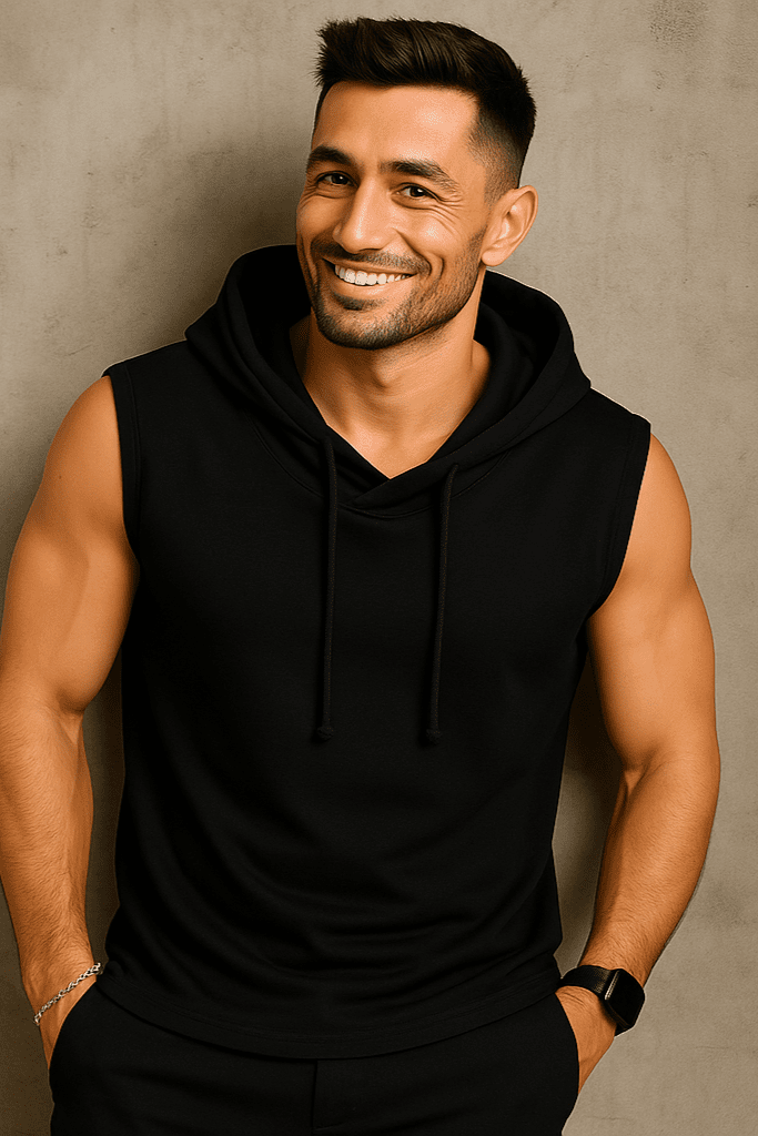 Koszulka męska bez rękawów Urban Flex czarna W5506 - DANNY