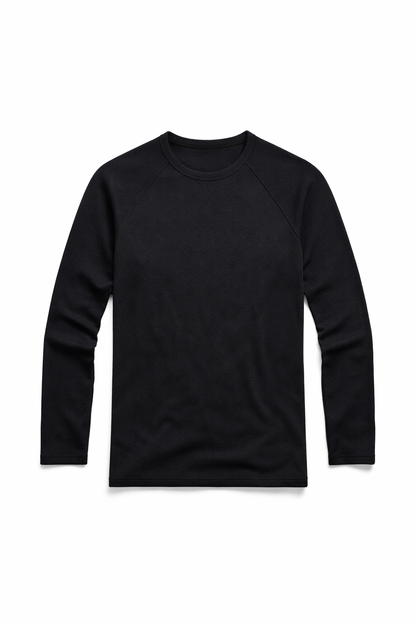 Longsleeve męski czarny prążek dopasowany model premium-