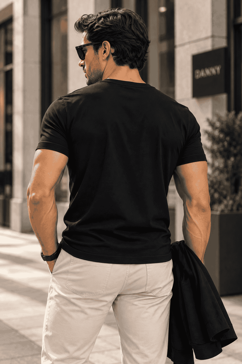 koszulka meska henley czarna danny street