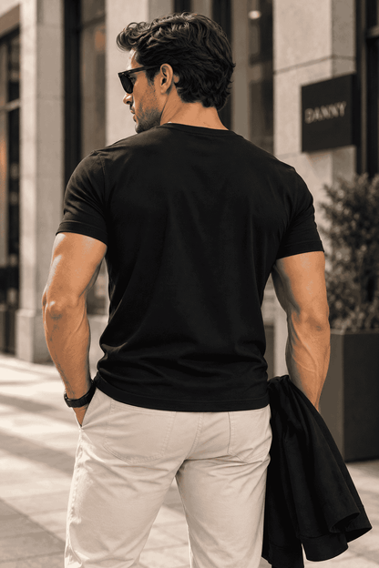 koszulka meska henley czarna danny street
