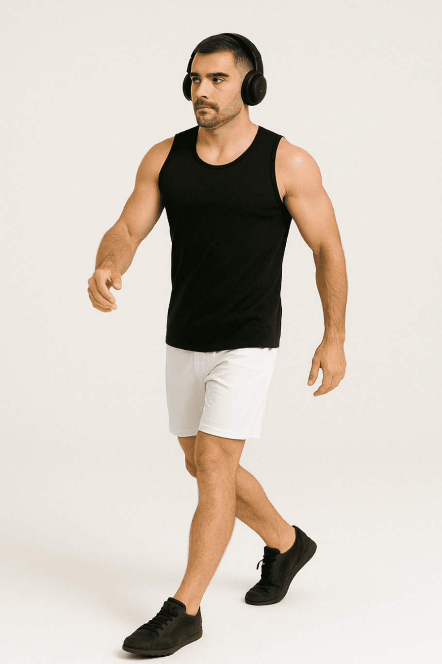 Koszulka męska Tank top bez rękawów czarna W5509 - DANNY