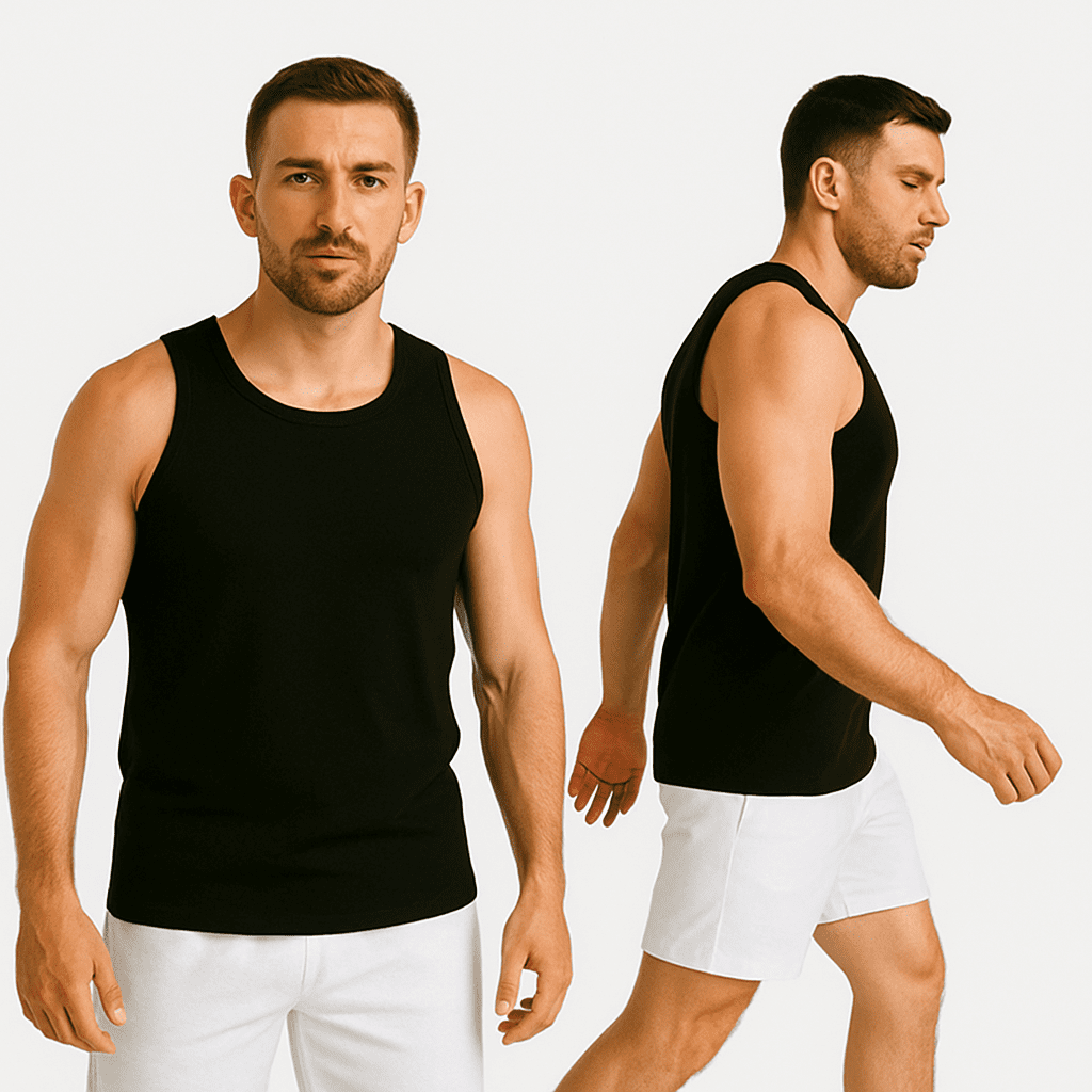 Koszulka męska Tank top bez rękawów czarna W5509 - DANNY