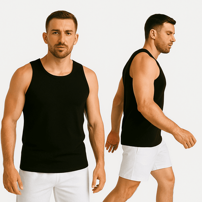 Koszulka męska Tank top bez rękawów czarna W5509 - DANNY