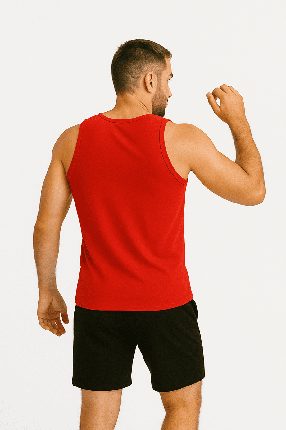 Koszulka męska Tank top bez rękawów czerwona W5509 - DANNY