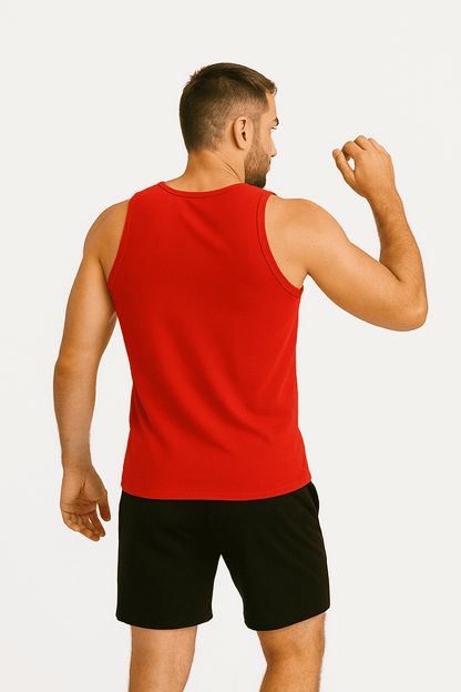 Koszulka męska Tank top bez rękawów czerwona W5509 - DANNY