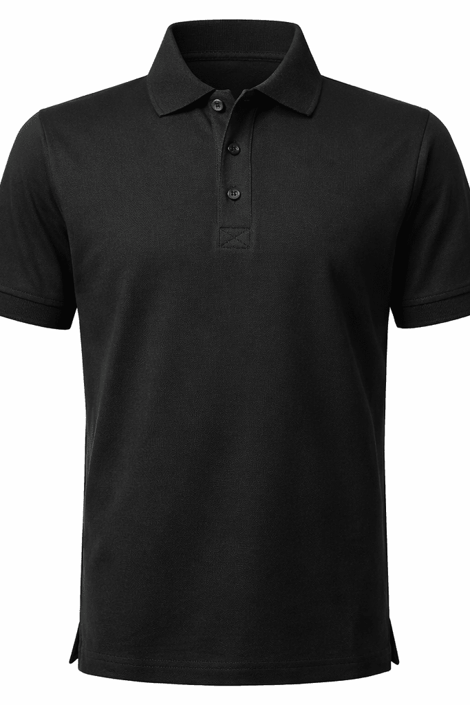 Koszulka Polo Męska Czarna Klasyczna 100% Bawełna - DANNY