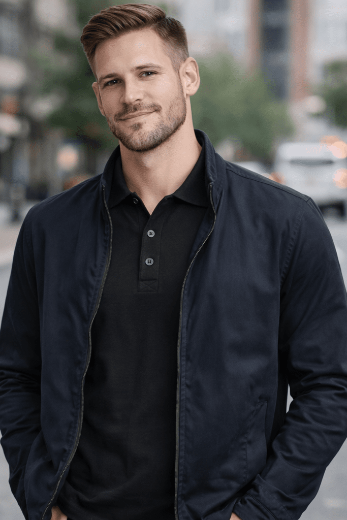 Koszulka Polo Męska Czarna Klasyczna 100% Bawełna - DANNY