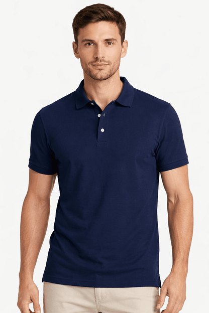 Koszulka polo męska granatowa przod
