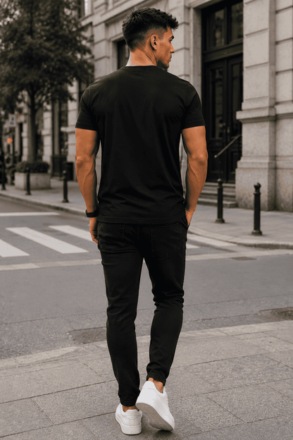 koszulka meska henley czarna danny street