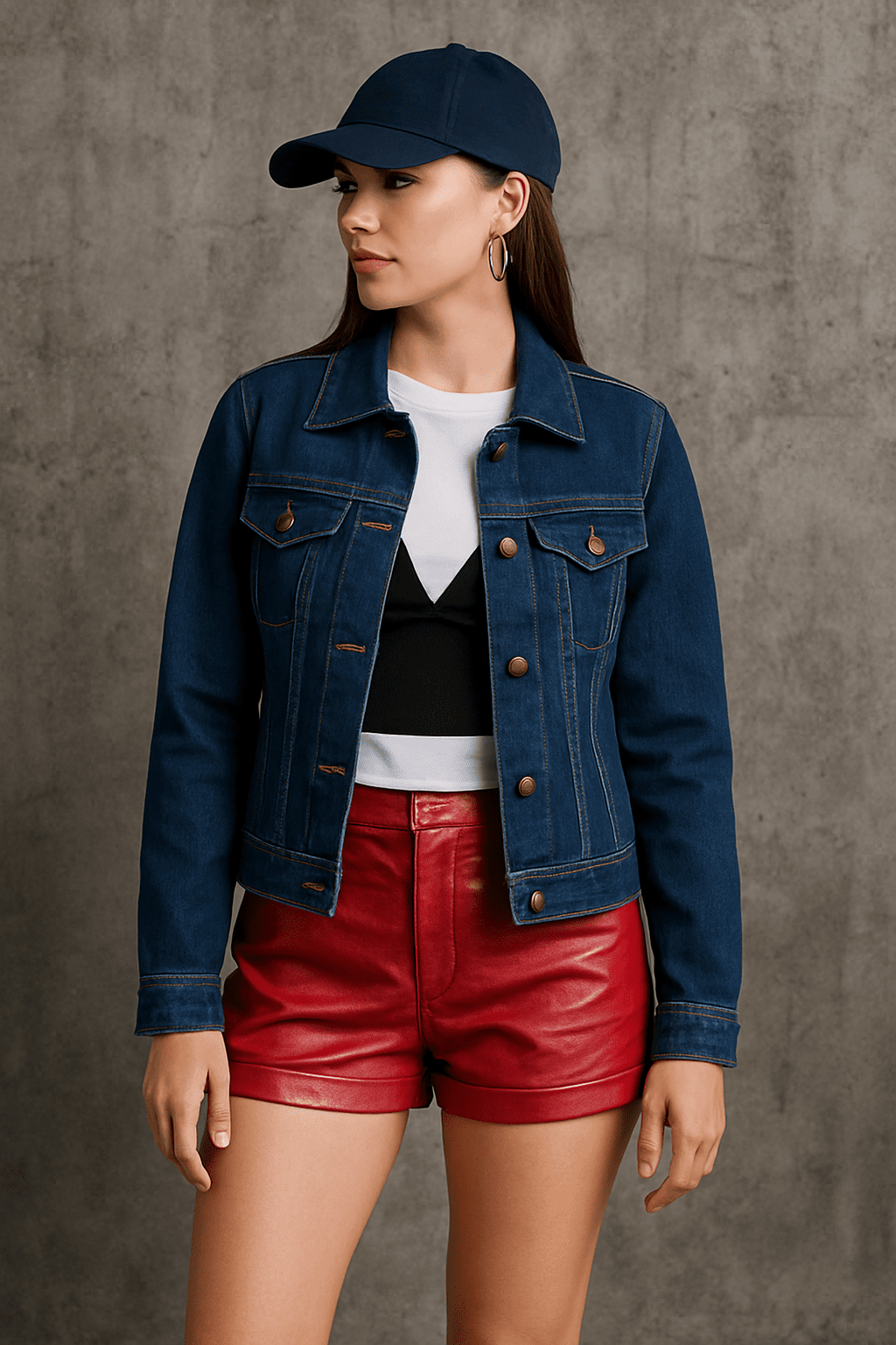 Kurtka damska jeansowa katana - granatowa S2009 - DANNY