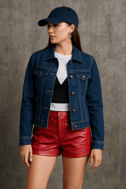 Kurtka damska jeansowa katana - granatowa S2009 - DANNY