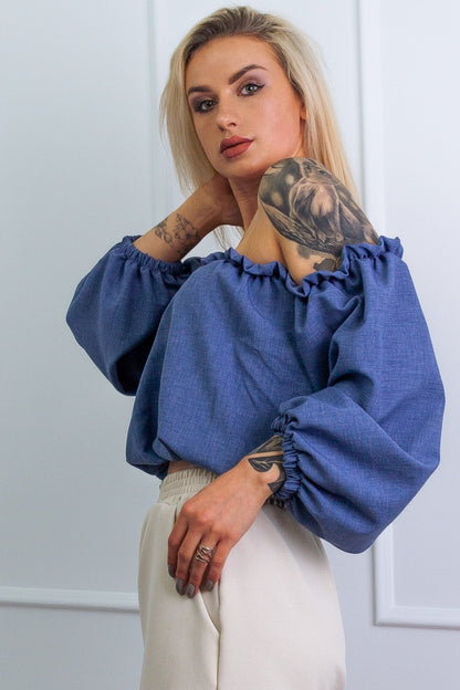 Lniane szorty damskie beżowe S89 - DANNY