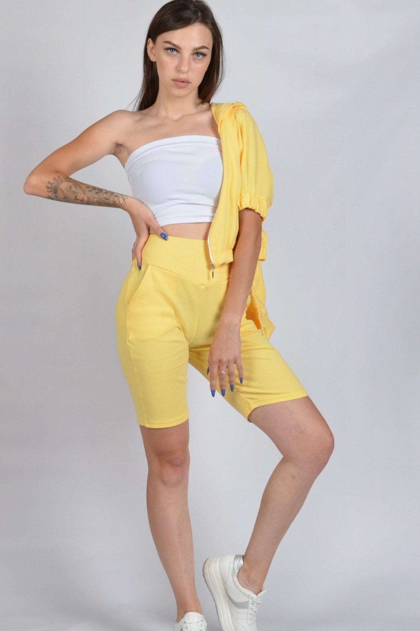 Spodenki cygaretki push - up żółty S169 - DANNY