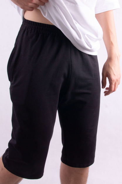 Spodenki męskie za kolano dresowe czarne W5401 - DANNY