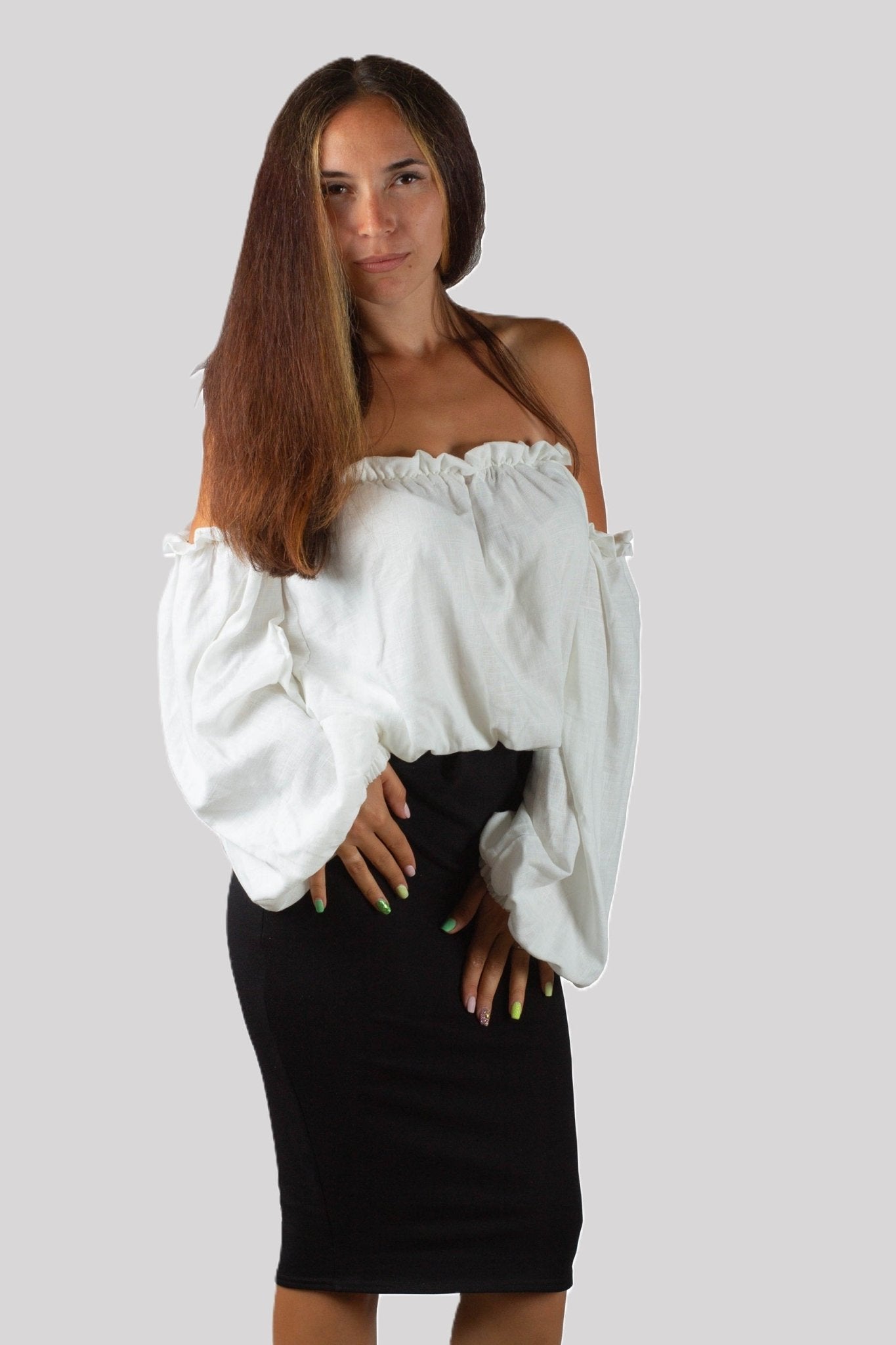 Spódnica ołówkowa midi czarna S52 - DANNY