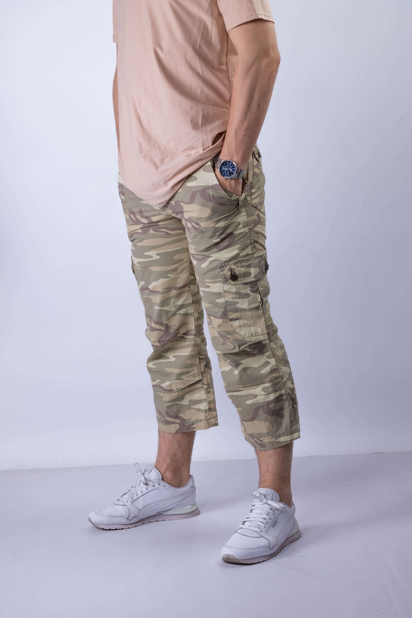 Spodnie bojówki męskie 3/4 moro W5404 - DANNY