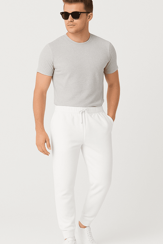 Spodnie męskie dresowe białe W5203 - DANNY