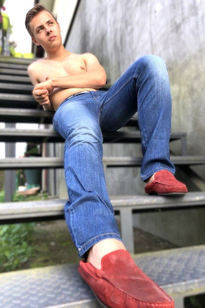 Spodnie męskie jeansowe Allegre niebeskie W5411 - DANNY