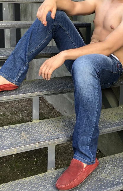 Spodnie męskie jeansowe Allegre niebeskie W5411 - DANNY