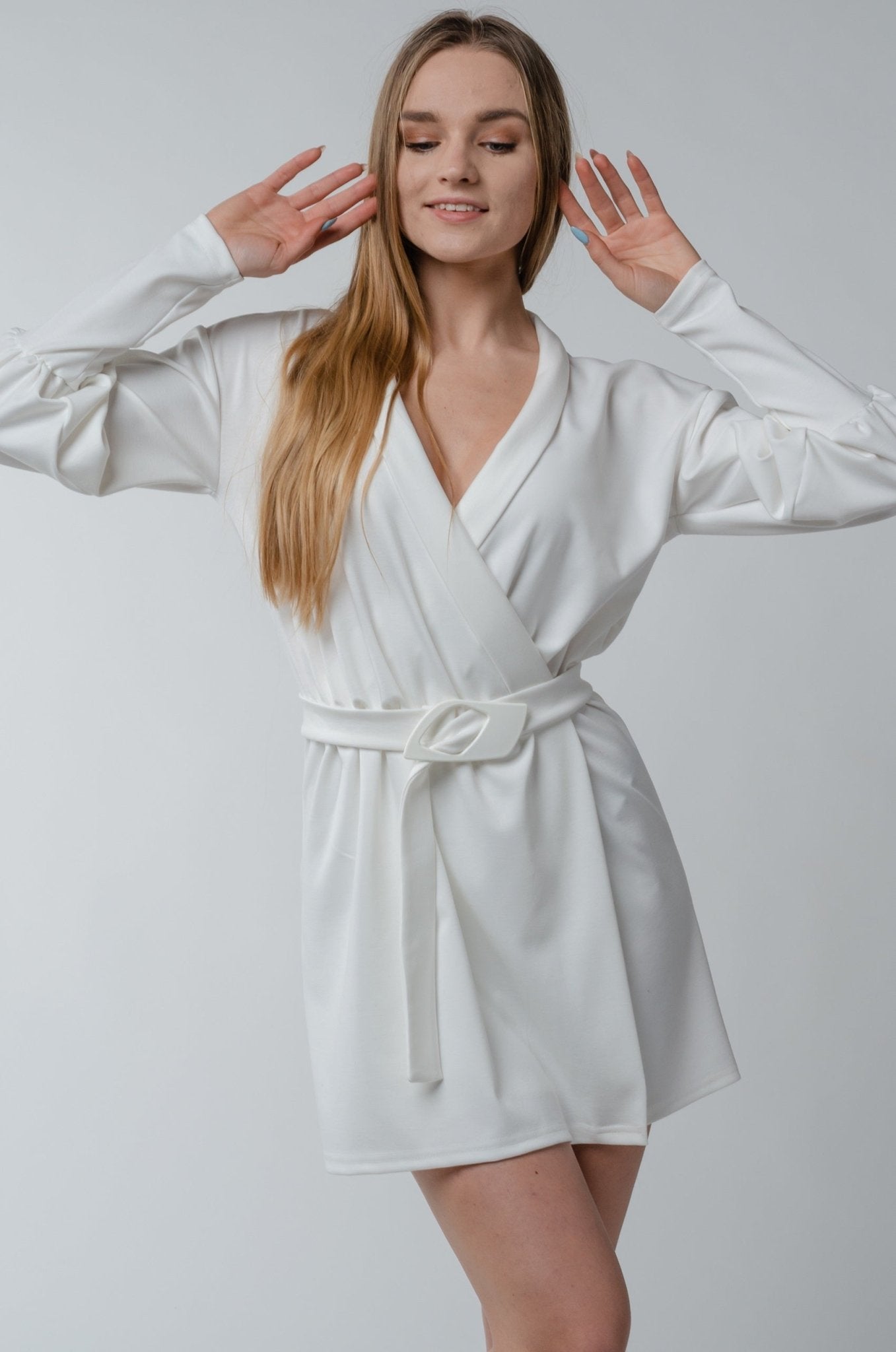 Sukienka - kombinezon damska biała S81 - DANNY