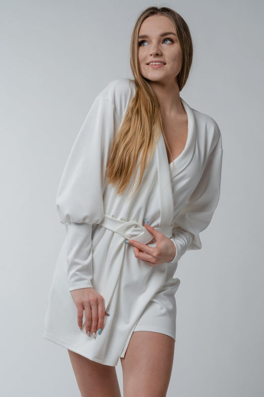 Sukienka - kombinezon damska biała S81 - DANNY