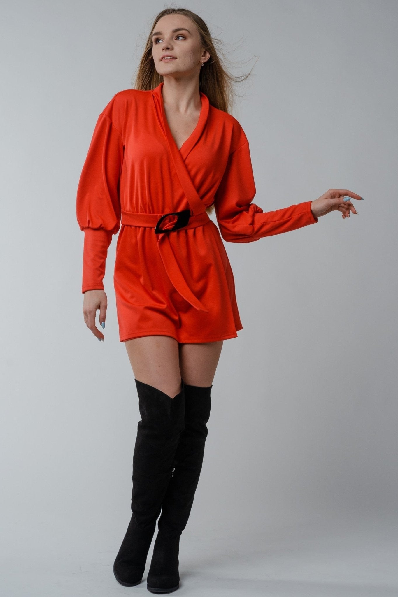 Sukienka - kombinezon damska czerwona S81 - DANNY