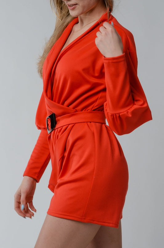 Sukienka - kombinezon damska czerwona S81 - DANNY