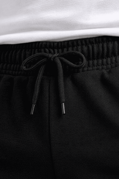 Czarne szorty męskie dresowe 320 g/m² | DANNY pas