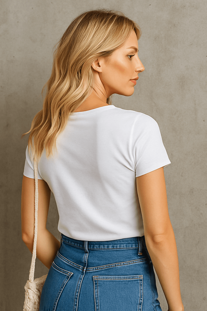 T-shirt damski Basic biały S182 - DANNY