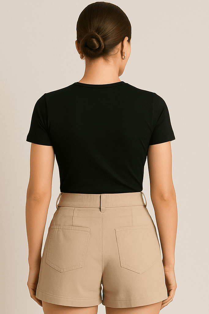 T-shirt damski Basik czarny S182 - DANNY