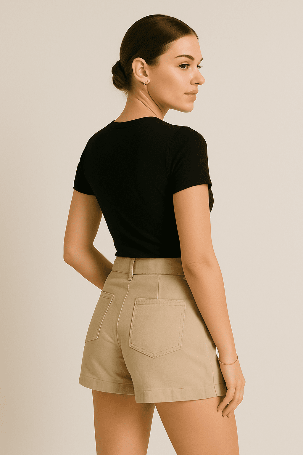 T-shirt damski Basik czarny S182 - DANNY