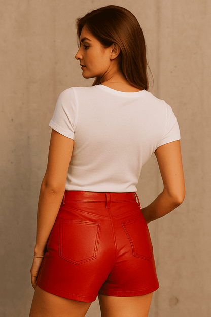 T-shirt damski biały z dekoltem V | Klasyczny, dopasowany krój - DANNY