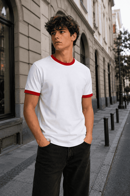 t-shirt-meski-bialy-czerwony-dekolt-premium-95-bawelna-danny- street2