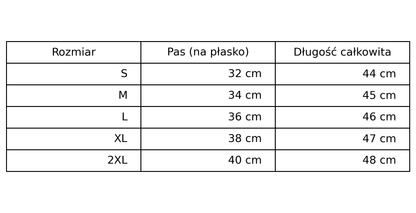 Czarne szorty męskie dresowe 320 g/m² | DANNY tabela