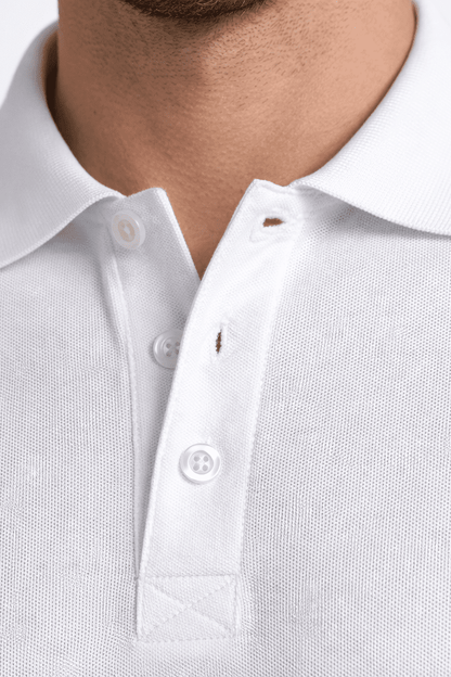 Koszulka polo męska biała danny dekolt