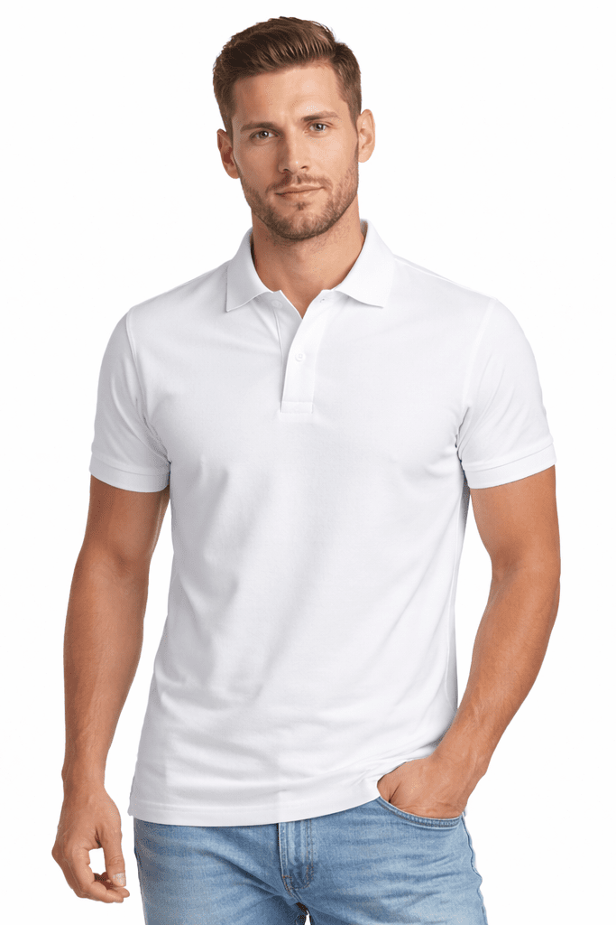 Koszulka polo męska  biała danny przod