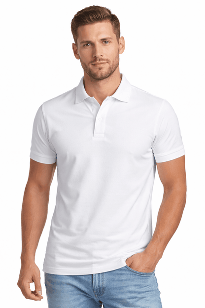 Koszulka polo męska  biała danny przod