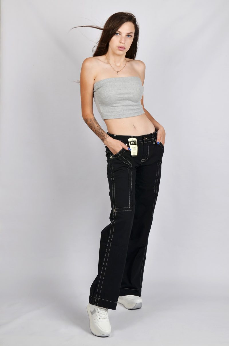 Jeansy damskie Wide leg czarny M607 DANNY com pl 1